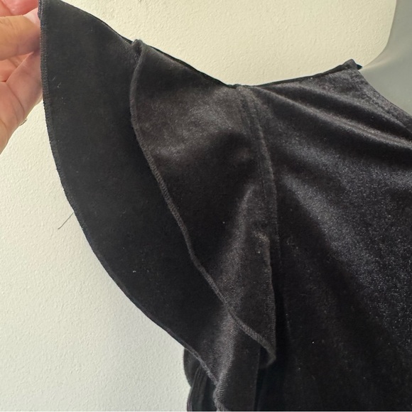 Only Black Velvet Ruffle Blouse - Picture 2 of 8